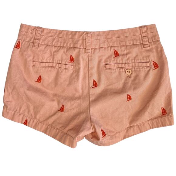 2/$30 J. Crew Broken-In Chino Sailboat Shorts Peach Embroidered Size 2 - Picture 4 of 9